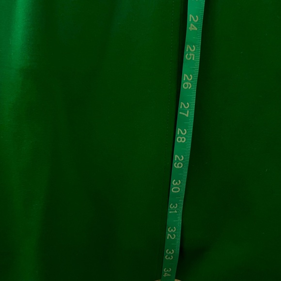 Tahari Size 12 Kelly Green Short Sleeve A-line Midi Dress w/ Pockets - Picture 8 of 9